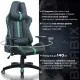 Игровое кресло  "GT Carbon GM-120", две подушки, экокожа, черное/зеленое, 531929. Фото товара с разных ракурсов.