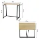 Стол на металлокаркасе BRABIX LOFT CD-001, 800х440х740 мм, складной, цвет дуб натуральный, 641211. Фото товара с разных ракурсов.